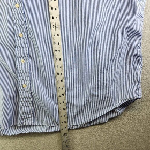 Ralph Lauren Shirt Mens 2XB Blue Striped Cotton Stretch Button Down Nautical - Picture 10 of 13